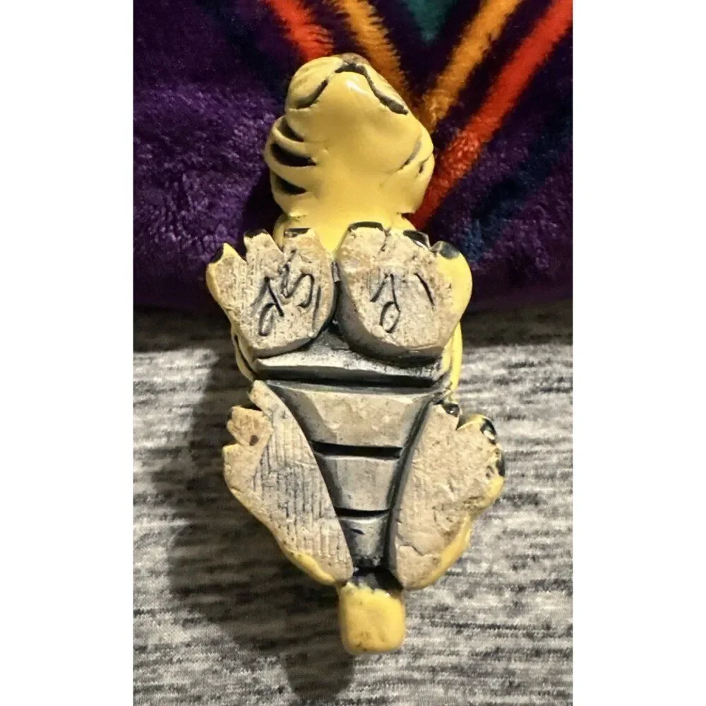 Vtg Artesania Rinconada Ceramic Female‎ Tiger Cat Animal Figurine Uruguay Signed